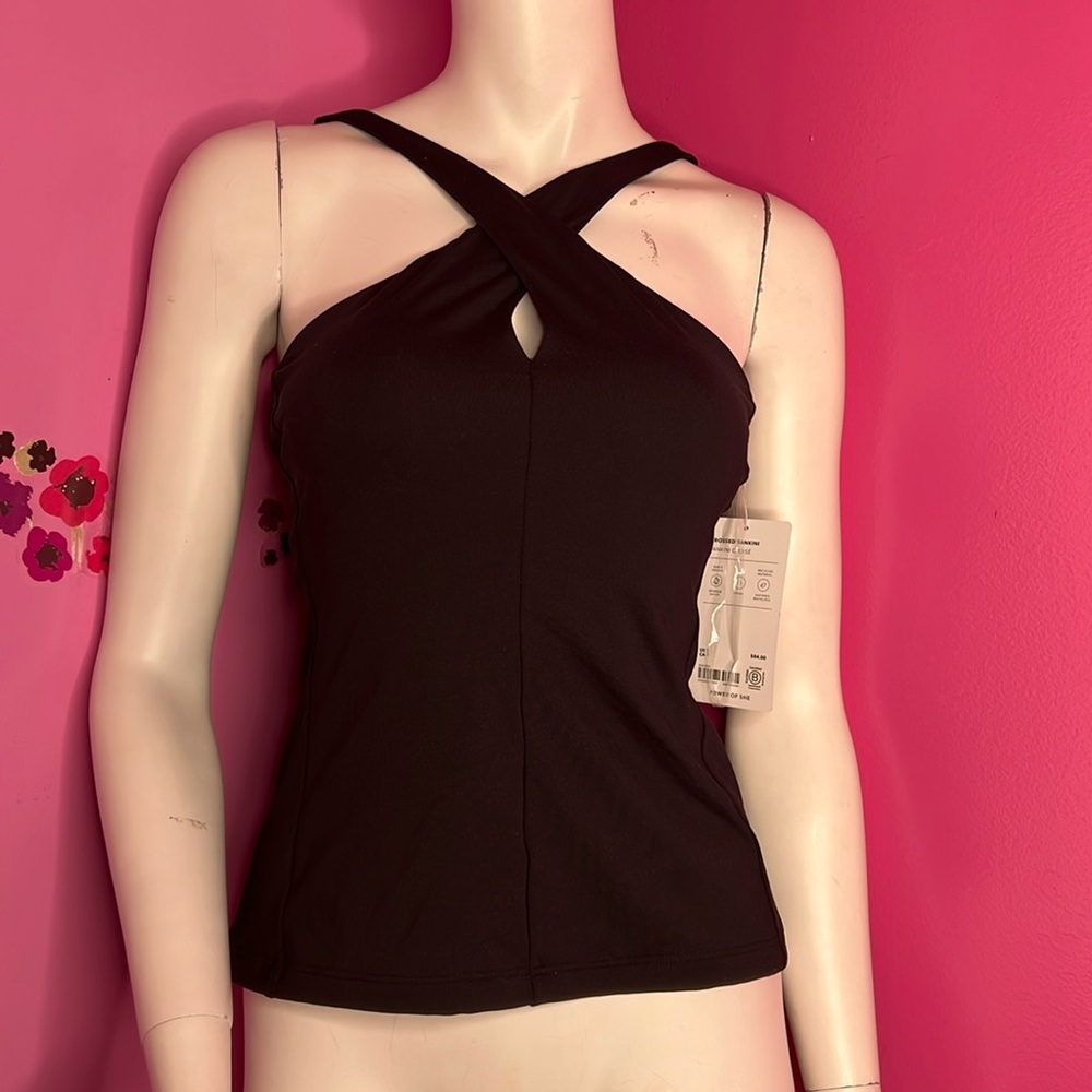 Athleta Crossed tankini black size small